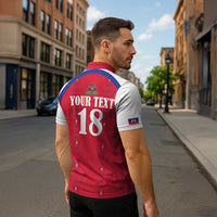 Custom Haiti Football Zipper Polo Shirt Les Grenadiers Veve Haitian Vodou Red Version - Wonder Print Shop