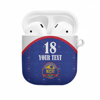 Custom Haiti Football AirPods Case Les Grenadiers Veve Haitian Vodou Blue Version - Wonder Print Shop