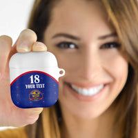 Custom Haiti Football AirPods Case Les Grenadiers Veve Haitian Vodou Blue Version - Wonder Print Shop