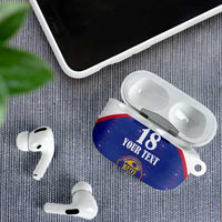 Custom Haiti Football AirPods Case Les Grenadiers Veve Haitian Vodou Blue Version - Wonder Print Shop