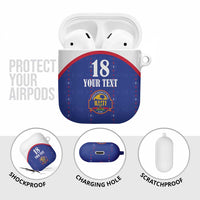 Custom Haiti Football AirPods Case Les Grenadiers Veve Haitian Vodou Blue Version - Wonder Print Shop