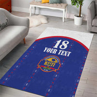 Custom Haiti Football Area Rug Les Grenadiers Veve Haitian Vodou Blue Version - Wonder Print Shop