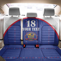 Custom Haiti Football Back Car Seat Cover Les Grenadiers Veve Haitian Vodou Blue Version - Wonder Print Shop