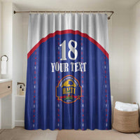 Custom Haiti Football Bathroom Set Les Grenadiers Veve Haitian Vodou Blue Version - Wonder Print Shop