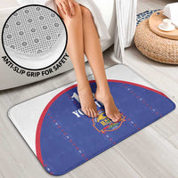 Custom Haiti Football Bathroom Set Les Grenadiers Veve Haitian Vodou Blue Version - Wonder Print Shop