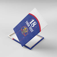 Custom Haiti Football Canvas Wall Art Les Grenadiers Veve Haitian Vodou Blue Version - Wonder Print Shop