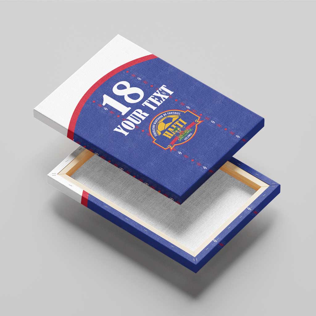 Custom Haiti Football Canvas Wall Art Les Grenadiers Veve Haitian Vodou Blue Version - Wonder Print Shop