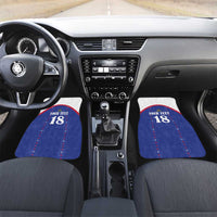 Custom Haiti Football Car Mats Les Grenadiers Veve Haitian Vodou Blue Version - Wonder Print Shop