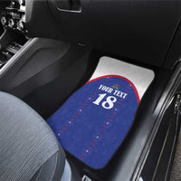 Custom Haiti Football Car Mats Les Grenadiers Veve Haitian Vodou Blue Version - Wonder Print Shop