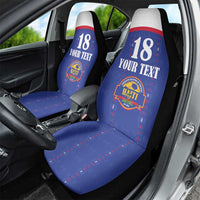 Custom Haiti Football Car Seat Cover Les Grenadiers Veve Haitian Vodou Blue Version - Wonder Print Shop