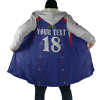 Custom Haiti Football Cloak Les Grenadiers Veve Haitian Vodou Blue Version - Wonder Print Shop