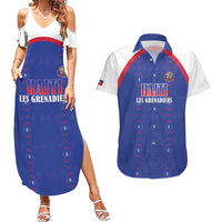 Custom Haiti Football Couples Matching Summer Maxi Dress and Hawaiian Shirt Les Grenadiers Veve Haitian Vodou Blue Version - Wonder Print Shop