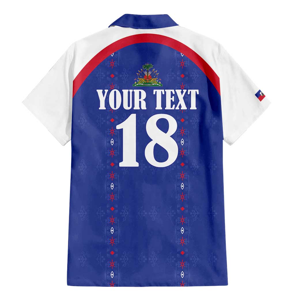 Custom Haiti Football Family Matching Mermaid Dress and Hawaiian Shirt Les Grenadiers Veve Haitian Vodou Blue Version - Wonder Print Shop