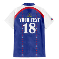 Custom Haiti Football Family Matching Mermaid Dress and Hawaiian Shirt Les Grenadiers Veve Haitian Vodou Blue Version - Wonder Print Shop