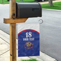 Custom Haiti Football Garden Flag Les Grenadiers Veve Haitian Vodou Blue Version - Wonder Print Shop