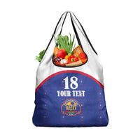 Custom Haiti Football Grocery Bag Les Grenadiers Veve Haitian Vodou Blue Version - Wonder Print Shop
