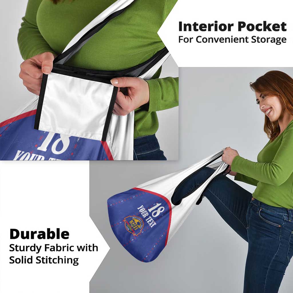 Custom Haiti Football Grocery Bag Les Grenadiers Veve Haitian Vodou Blue Version - Wonder Print Shop