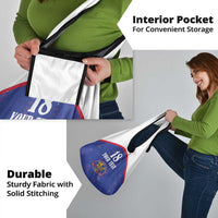 Custom Haiti Football Grocery Bag Les Grenadiers Veve Haitian Vodou Blue Version - Wonder Print Shop