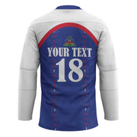 Custom Haiti Football Hockey Jersey Les Grenadiers Veve Haitian Vodou Blue Version - Wonder Print Shop