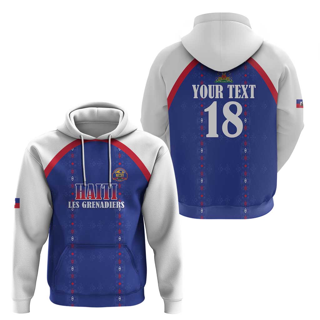 Custom Haiti Football Hoodie Les Grenadiers Veve Haitian Vodou Blue Version - Wonder Print Shop