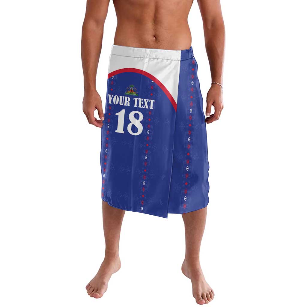 Custom Haiti Football Lavalava Les Grenadiers Veve Haitian Vodou Blue Version - Wonder Print Shop