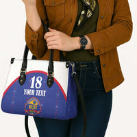 Custom Haiti Football Leather Bag Les Grenadiers Veve Haitian Vodou Blue Version - Wonder Print Shop