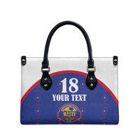 Custom Haiti Football Leather Bag Les Grenadiers Veve Haitian Vodou Blue Version - Wonder Print Shop