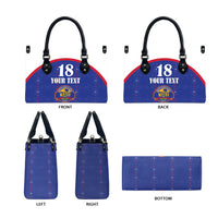 Custom Haiti Football Leather Bag Les Grenadiers Veve Haitian Vodou Blue Version - Wonder Print Shop