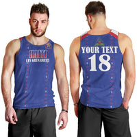 Custom Haiti Football Men Tank Top Les Grenadiers Veve Haitian Vodou Blue Version - Wonder Print Shop