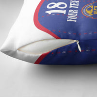 Custom Haiti Football Pillow Cover Les Grenadiers Veve Haitian Vodou Blue Version - Wonder Print Shop