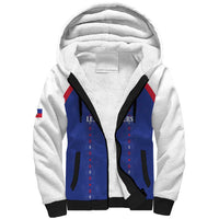 Custom Haiti Football Sherpa Hoodie Les Grenadiers Veve Haitian Vodou Blue Version - Wonder Print Shop