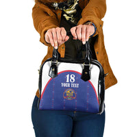 Custom Haiti Football Shoulder Handbag Les Grenadiers Veve Haitian Vodou Blue Version - Wonder Print Shop