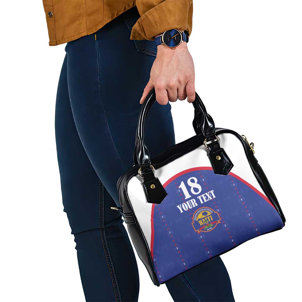 Custom Haiti Football Shoulder Handbag Les Grenadiers Veve Haitian Vodou Blue Version - Wonder Print Shop