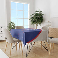 Custom Haiti Football Tablecloth Les Grenadiers Veve Haitian Vodou Blue Version - Wonder Print Shop