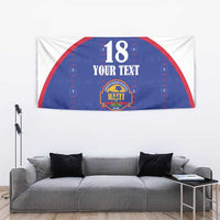 Custom Haiti Football Tapestry Les Grenadiers Veve Haitian Vodou Blue Version - Wonder Print Shop