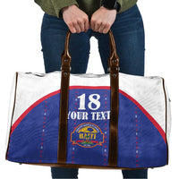 Custom Haiti Football Travel Bag Les Grenadiers Veve Haitian Vodou Blue Version - Wonder Print Shop