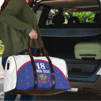 Custom Haiti Football Travel Bag Les Grenadiers Veve Haitian Vodou Blue Version - Wonder Print Shop
