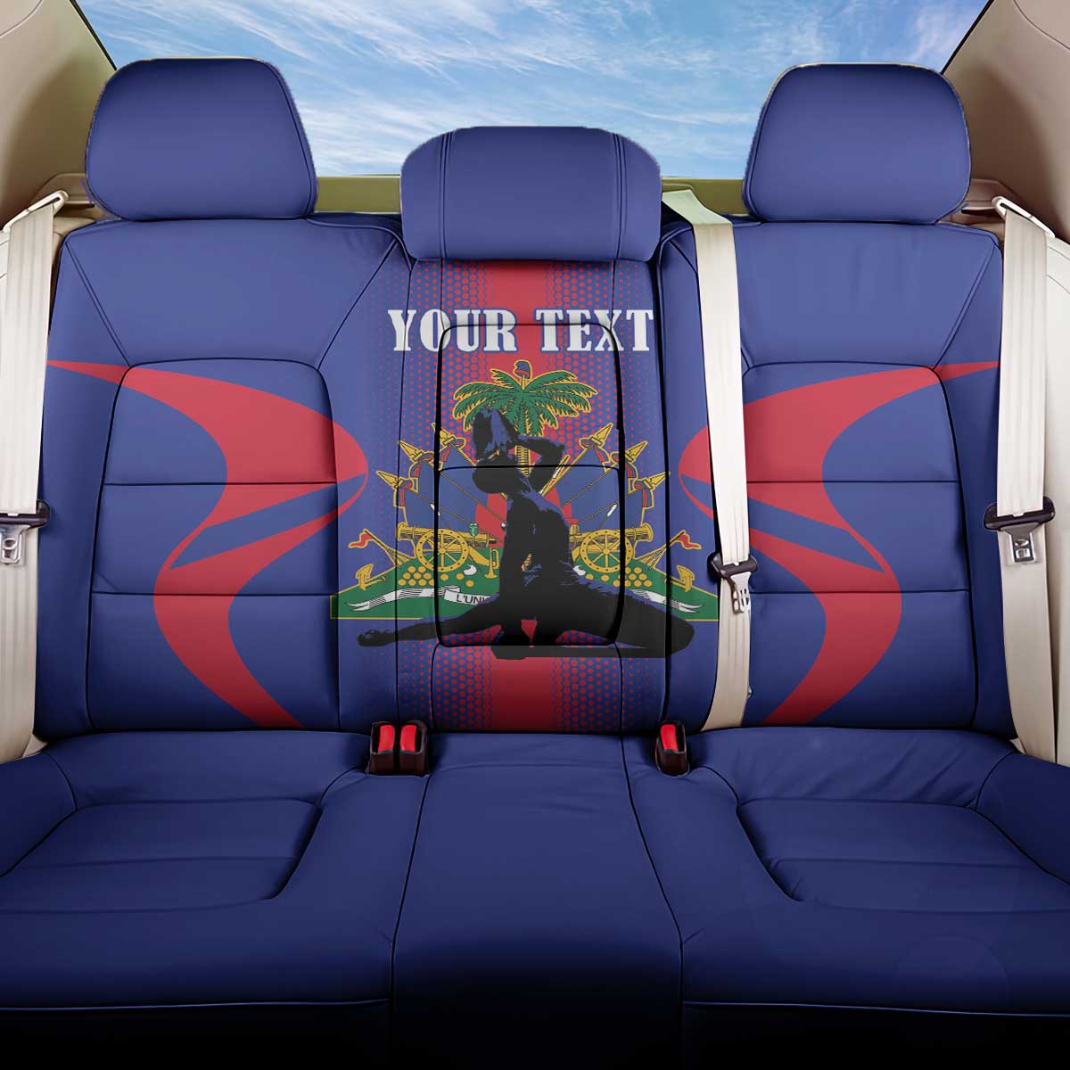 Haiti Pride Personalized Back Car Seat Cover Neg Marron Haitian Heritage - Wonder Print Shop