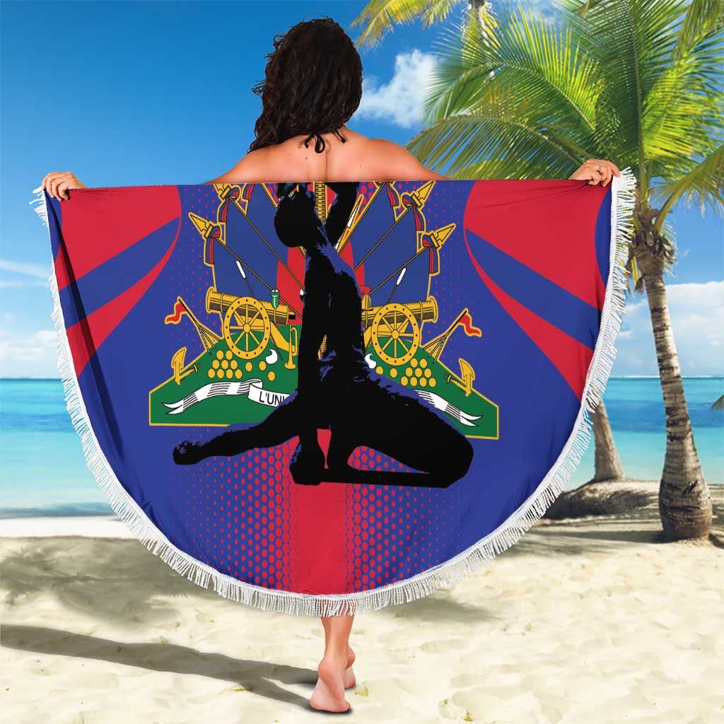 Haiti Pride Personalized Beach Blanket Neg Marron Haitian Heritage - Wonder Print Shop