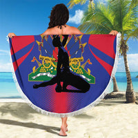 Haiti Pride Personalized Beach Blanket Neg Marron Haitian Heritage - Wonder Print Shop