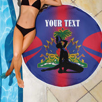 Haiti Pride Personalized Beach Blanket Neg Marron Haitian Heritage - Wonder Print Shop