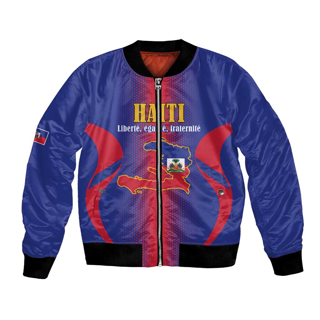 Haiti Pride Personalized Bomber Jacket Neg Marron Haitian Heritage - Wonder Print Shop