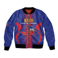 Haiti Pride Personalized Bomber Jacket Neg Marron Haitian Heritage - Wonder Print Shop