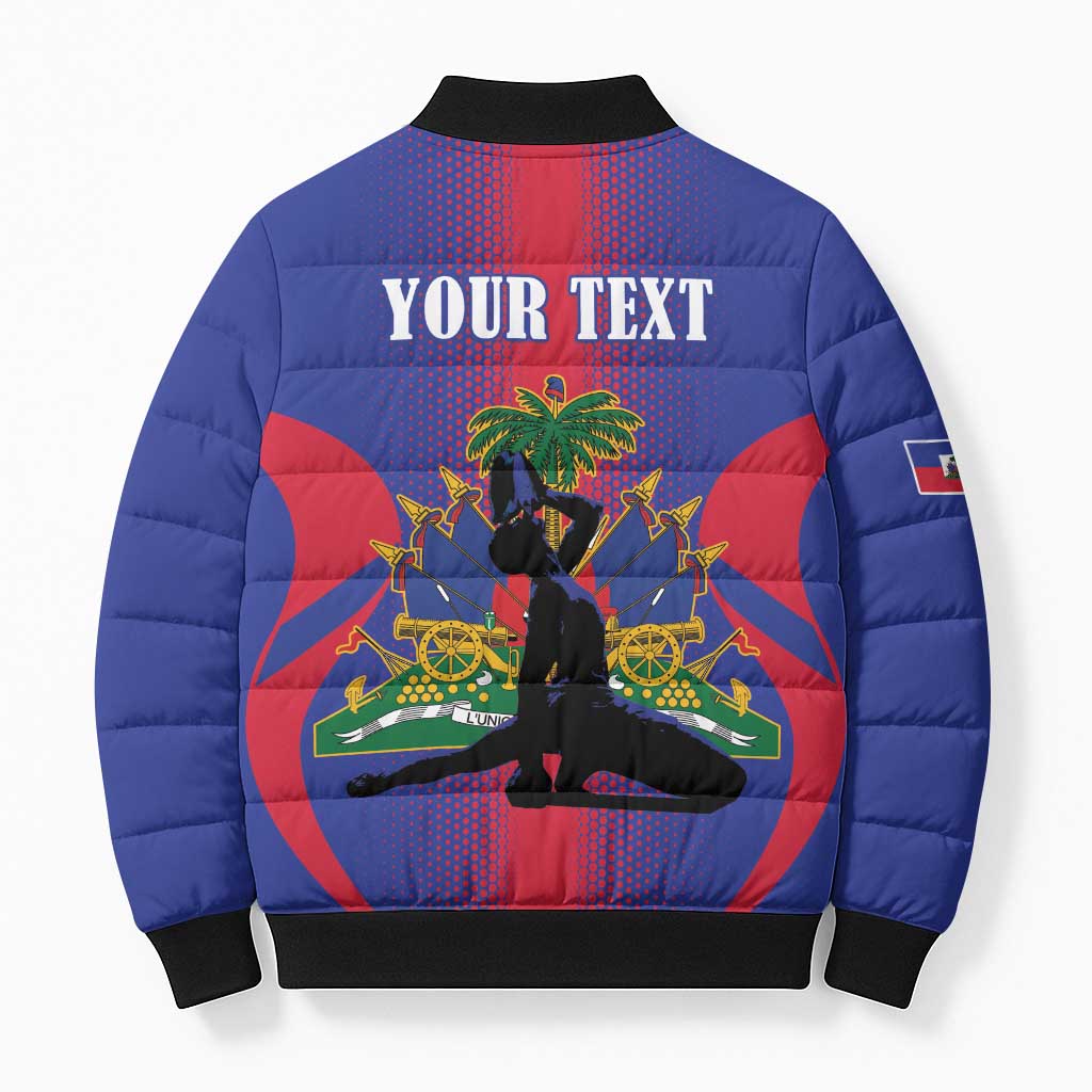 Haiti Pride Personalized Bomber Puffer Jacket Neg Marron Haitian Heritage - Wonder Print Shop