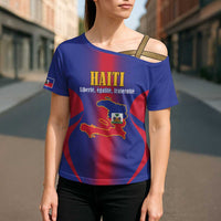 Haiti Pride Personalized Cross Shoulder Shirt Neg Marron Haitian Heritage - Wonder Print Shop
