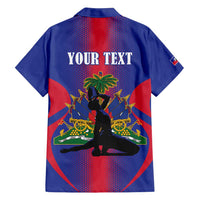 Haiti Pride Personalized Family Matching Off Shoulder Short Dress and Hawaiian Shirt Neg Marron Haitian Heritage - Wonder Print Shop