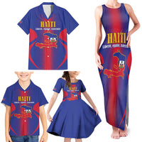 Haiti Pride Personalized Family Matching Tank Maxi Dress and Hawaiian Shirt Neg Marron Haitian Heritage - Wonder Print Shop