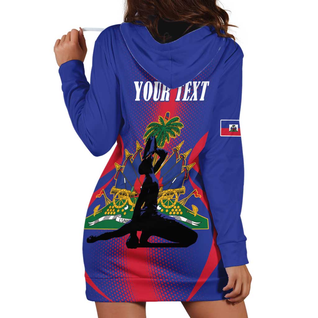 Haiti Pride Personalized Hoodie Dress Neg Marron Haitian Heritage - Wonder Print Shop