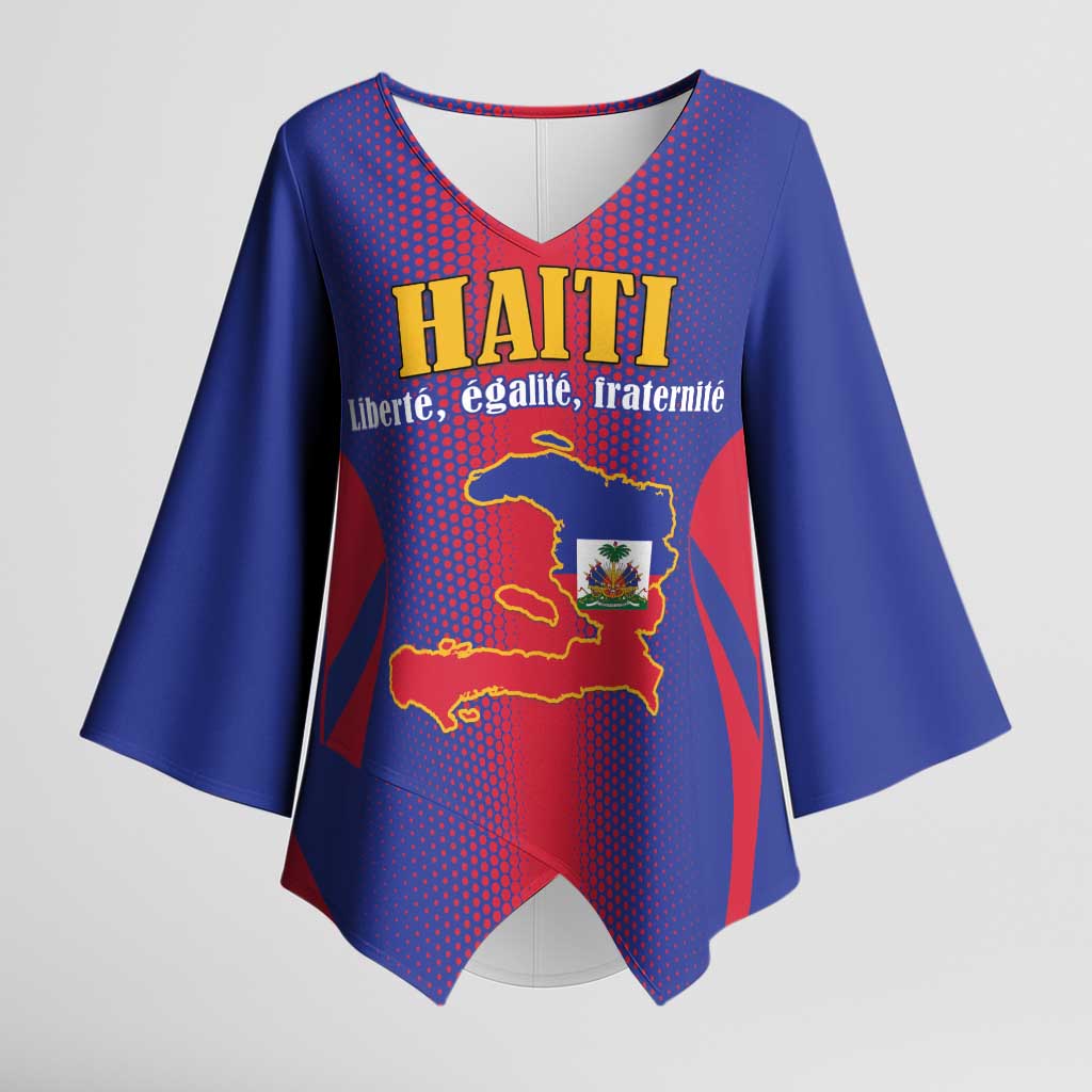 Haiti Pride Personalized Kimono Sleeve Blouse Neg Marron Haitian Heritage - Wonder Print Shop