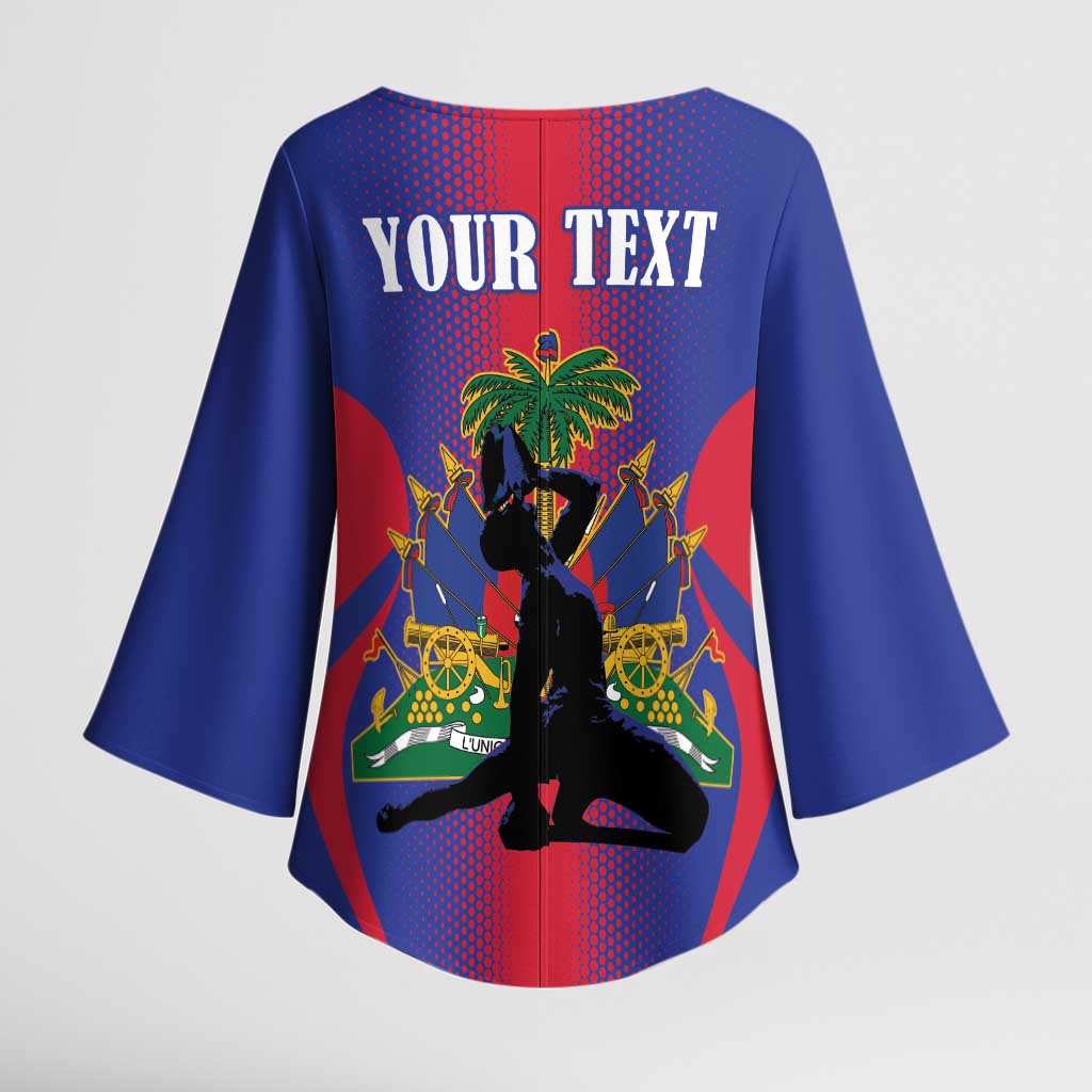 Haiti Pride Personalized Kimono Sleeve Blouse Neg Marron Haitian Heritage - Wonder Print Shop